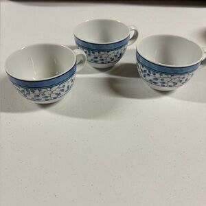 Mikasa Blue and White Vine Pattern Mugs
